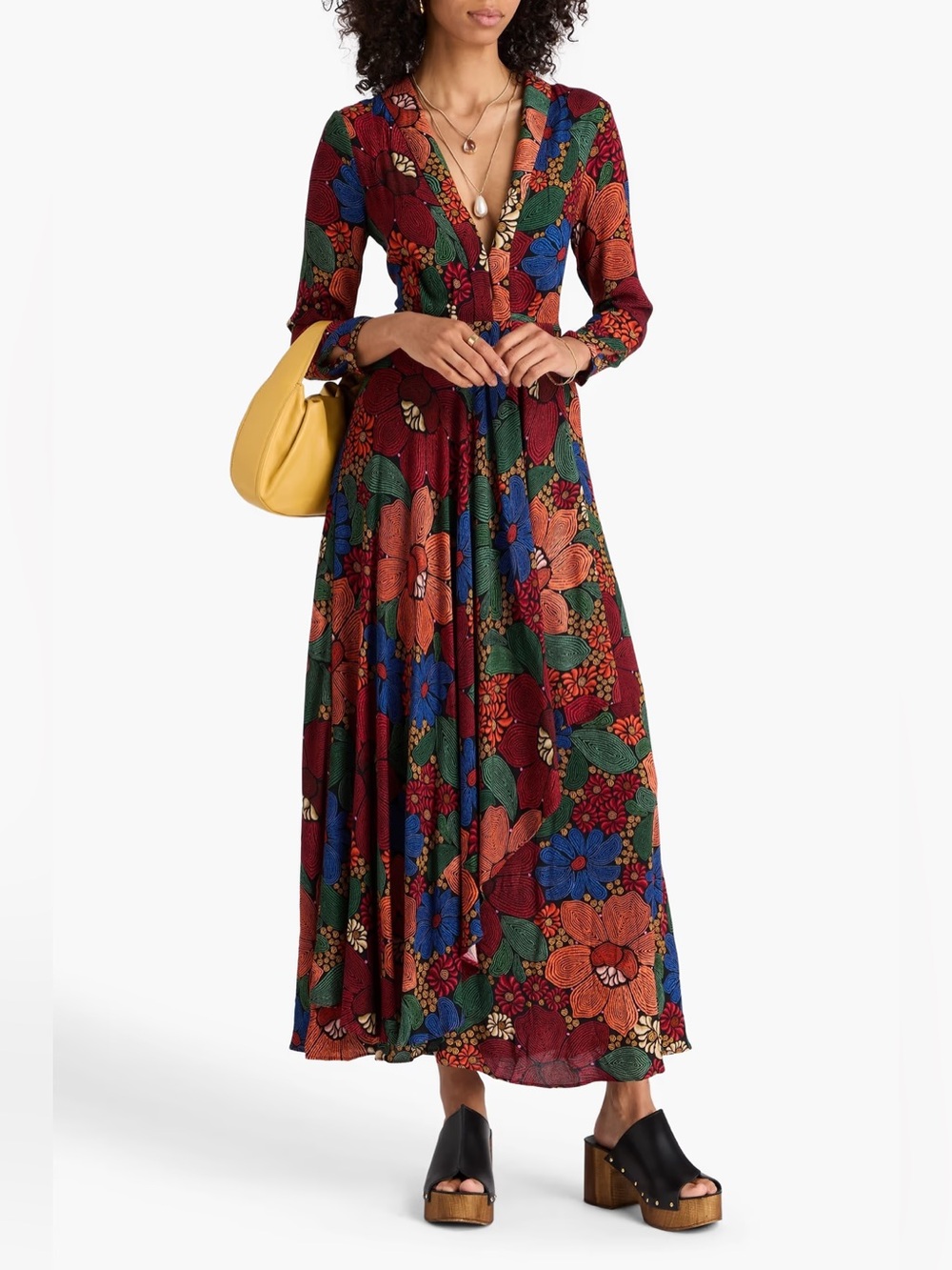 FARM Rio - Floral Colorful Crepe Maxi Dress - Size M